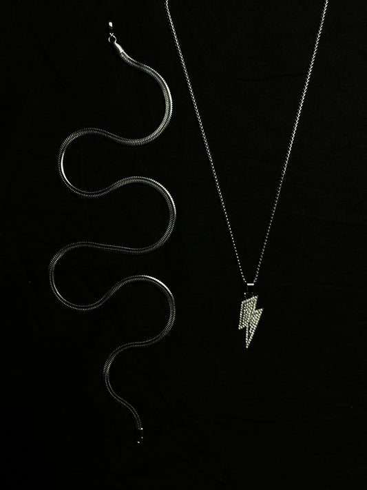 DAFFY COMBO SNAKE CHAIN & THUNDER LIGHTENING PENDANT - LIMITED EDITION COMBO PACK -