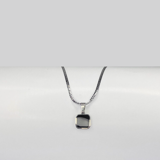 Black Stone Silver Unisex Pendant